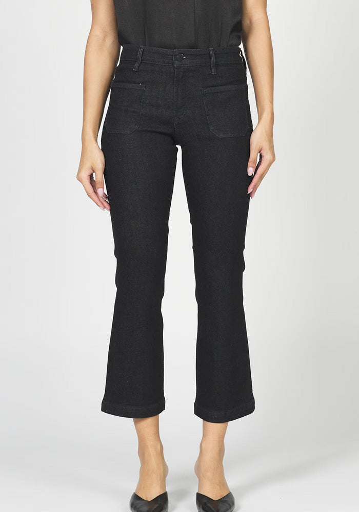 JEANNE BLACK DENIM CROPPED JEANS by Dear John