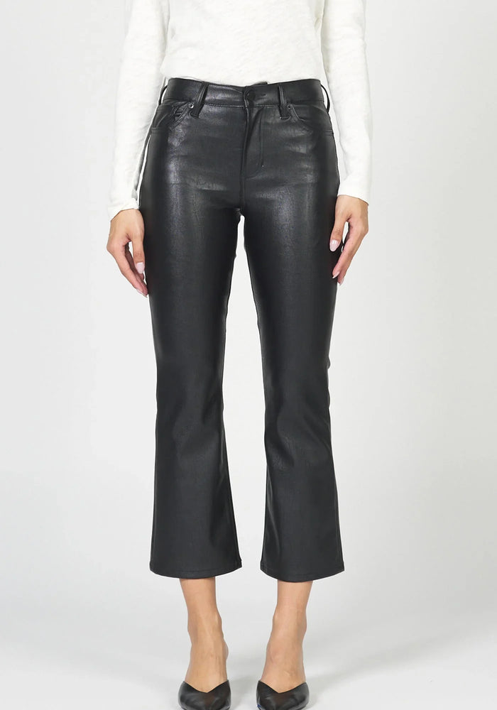 JEANNE LEATHER CROPPED PANTS by Dear John