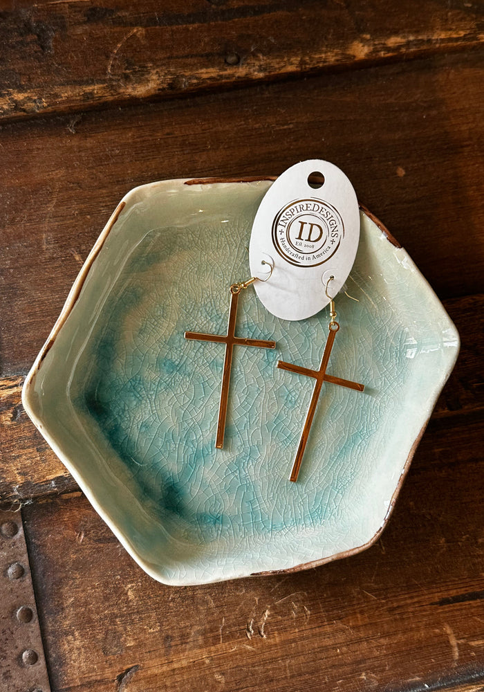SLEEK CROSS EARRINGS by INSPIRE DESIGNS