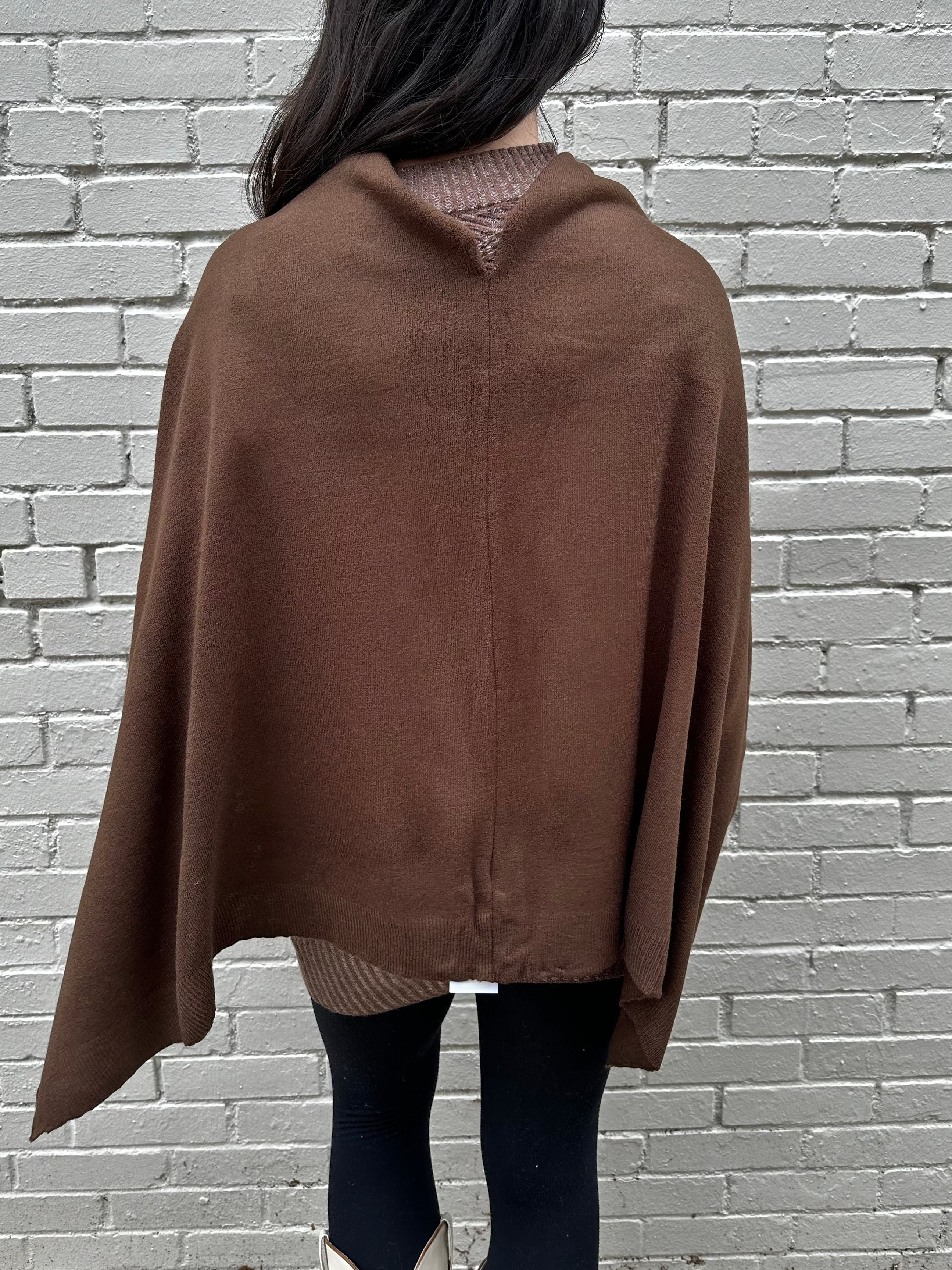 FAUX CASHMERE ASYMMETRIC TOPPER