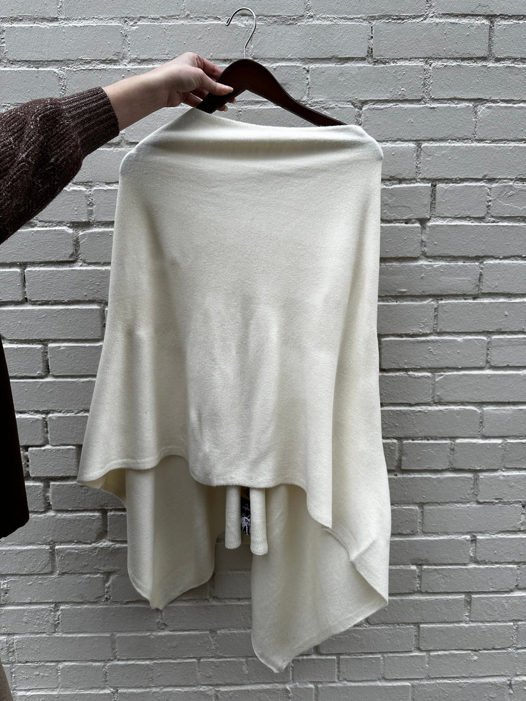 FAUX CASHMERE ASYMMETRIC TOPPER