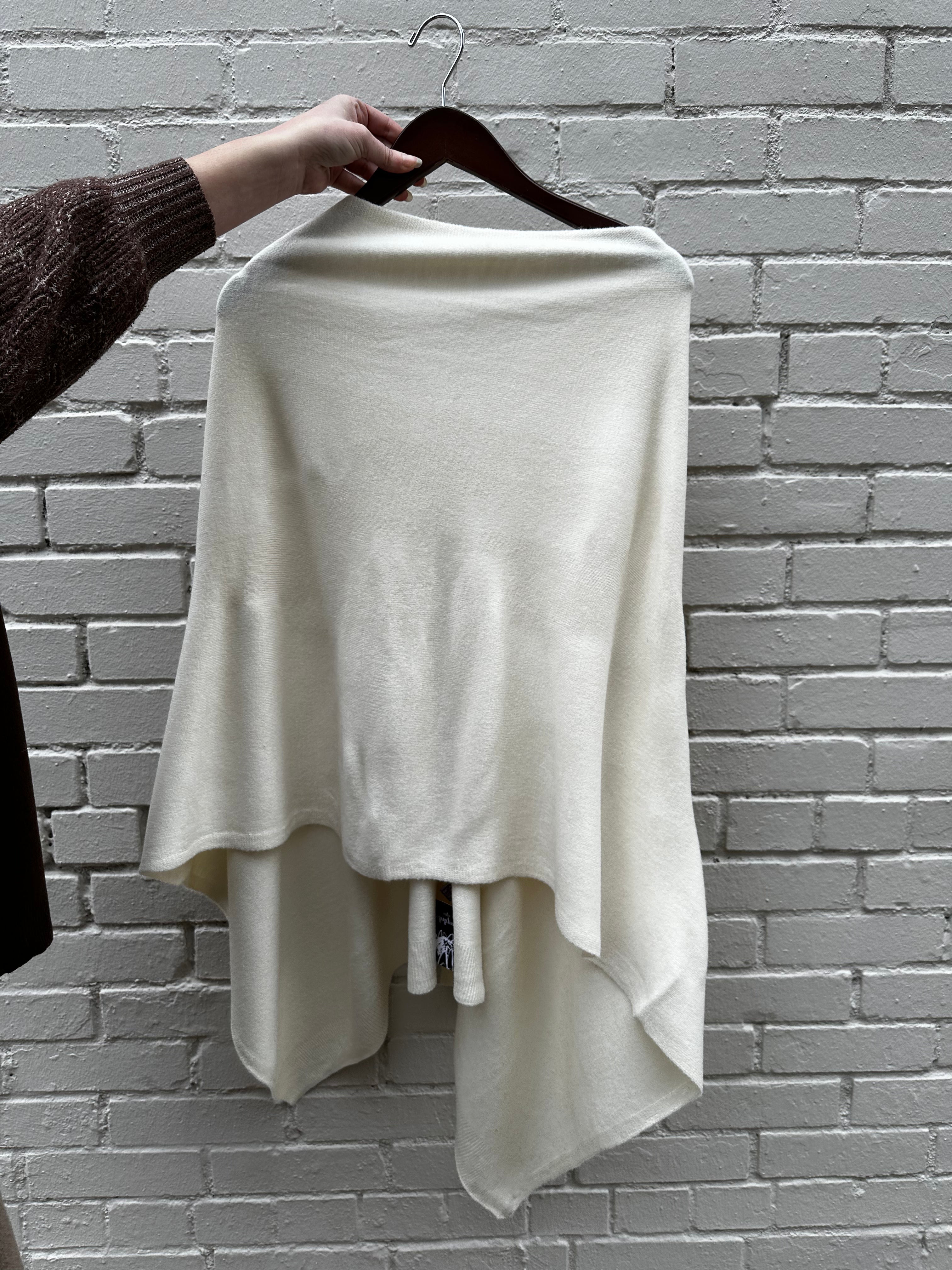 FAUX CASHMERE ASYMMETRIC TOPPER