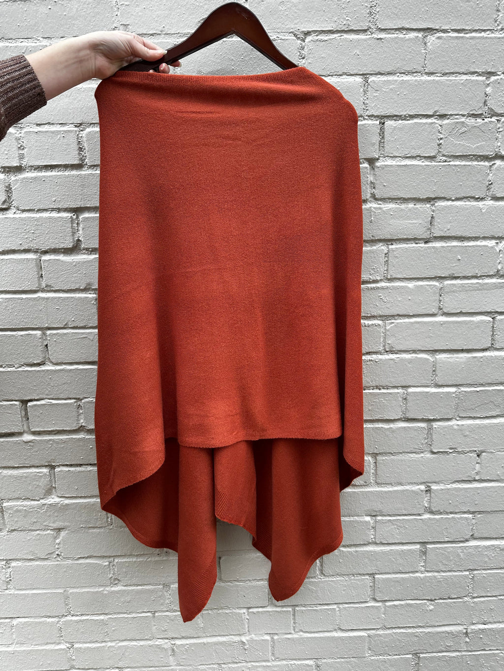 FAUX CASHMERE ASYMMETRIC TOPPER