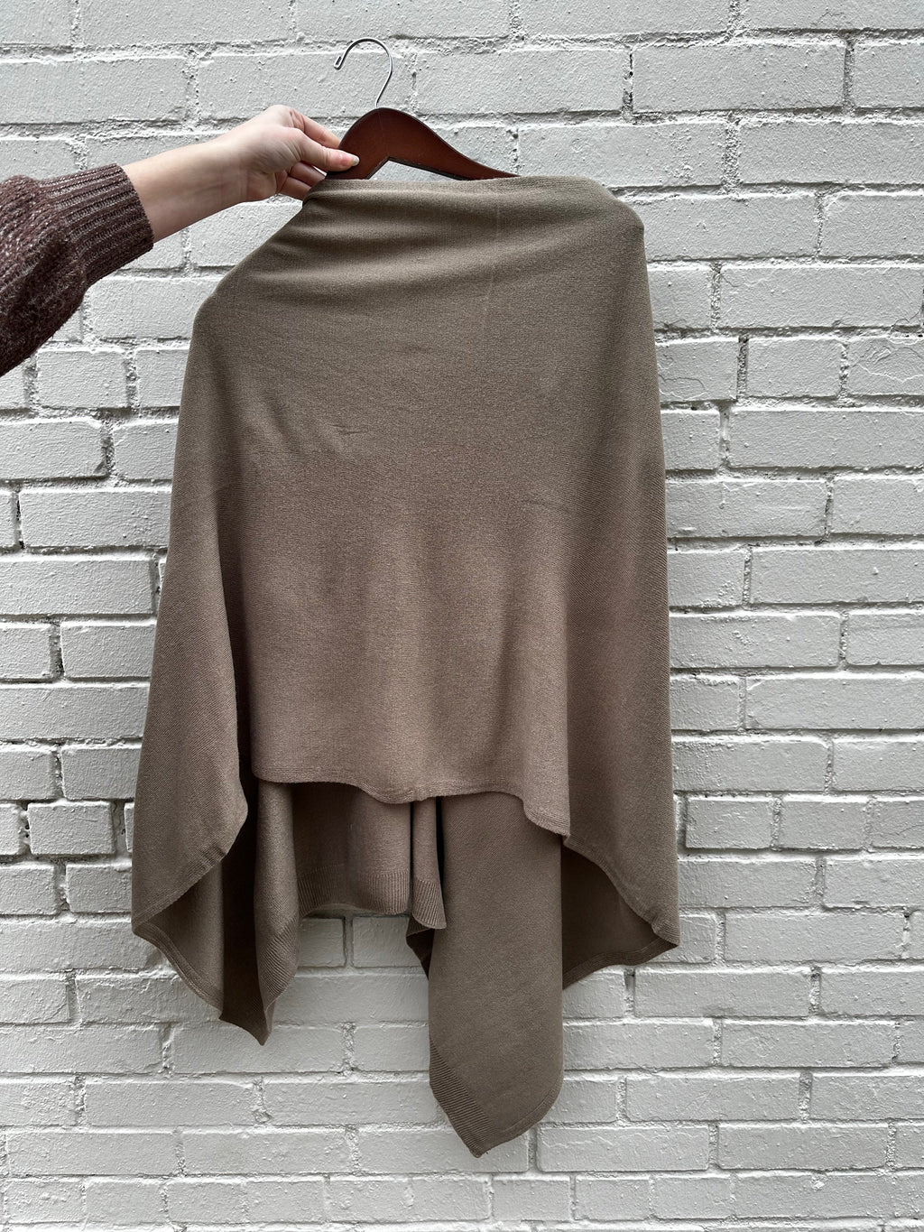 FAUX CASHMERE ASYMMETRIC TOPPER