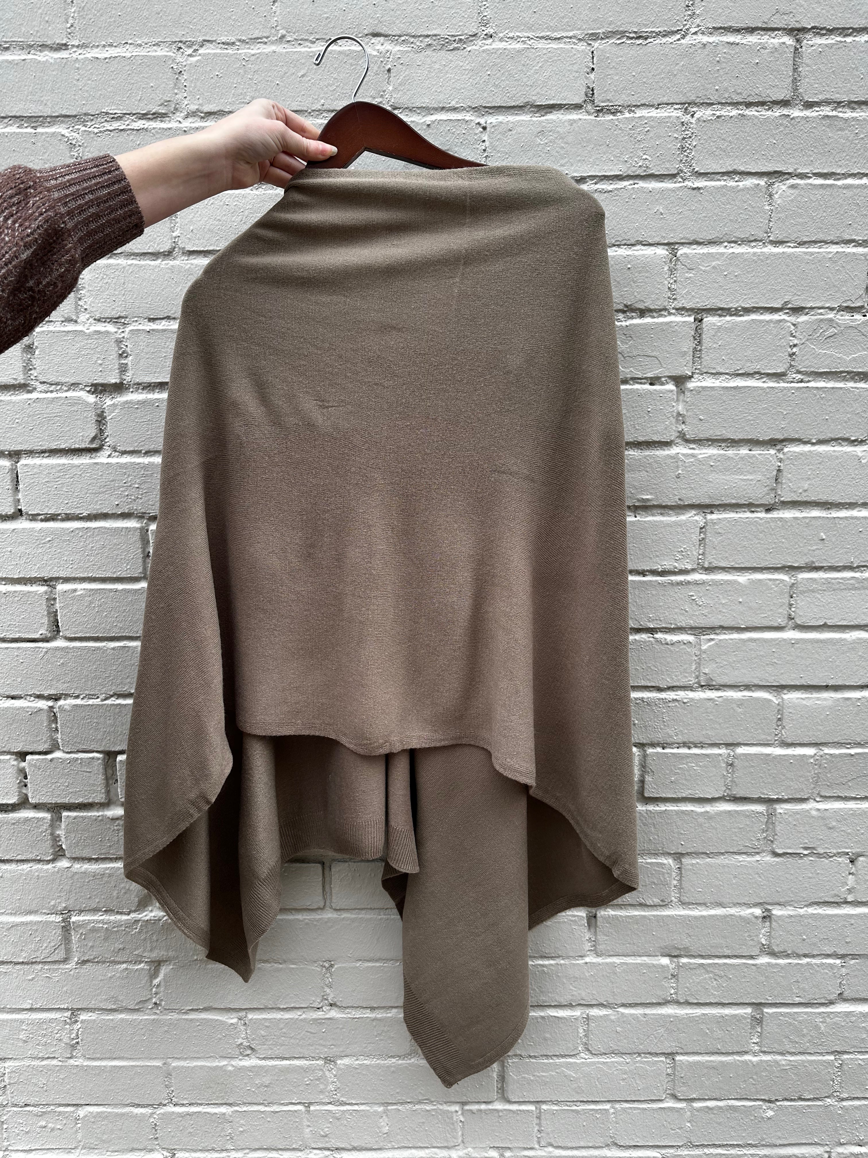 FAUX CASHMERE ASYMMETRIC TOPPER