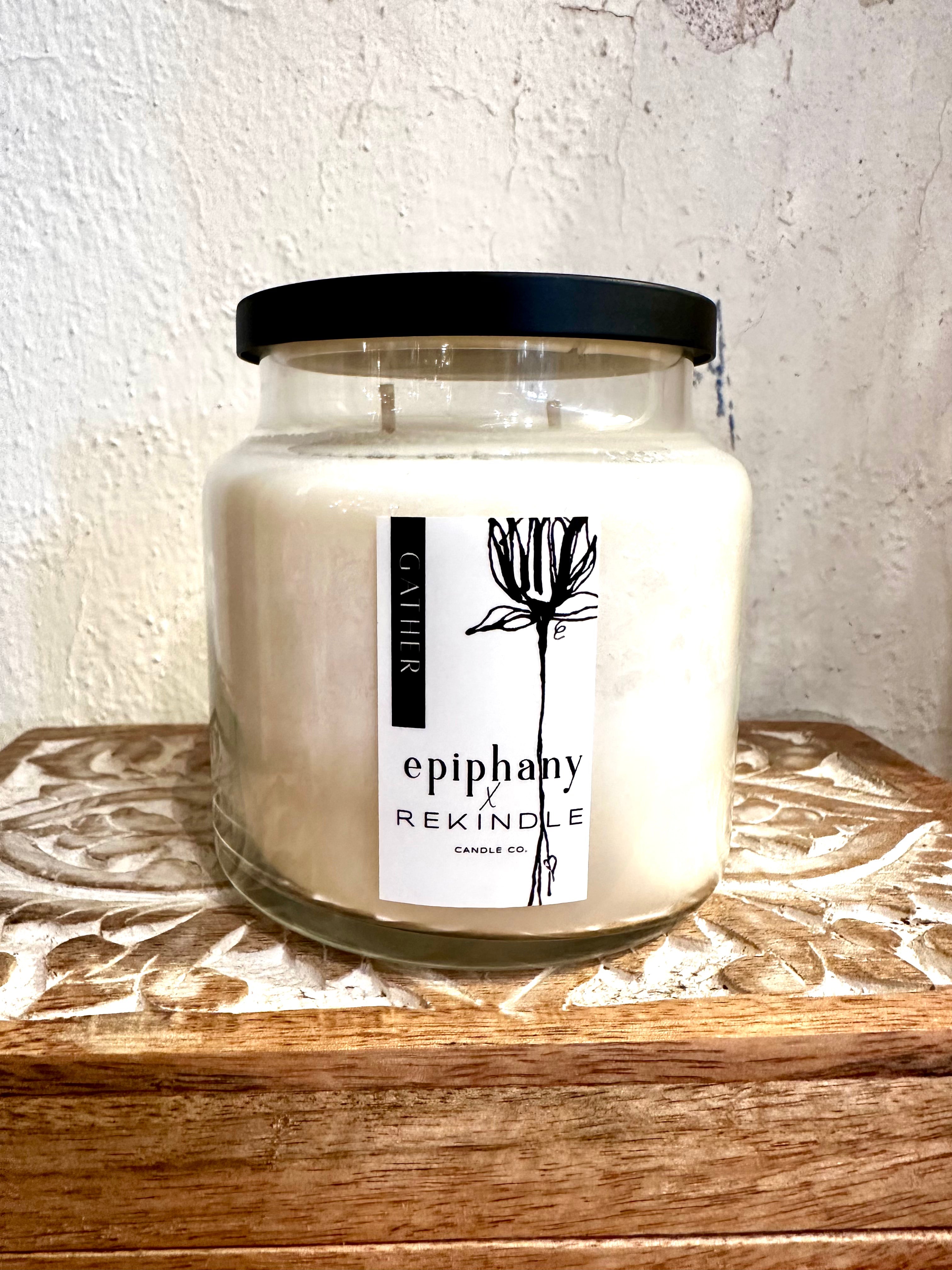 GATHER - EPIPHANY X REKINDLE CANDLES 16 OZ APOTHECARY JAR CANDLE