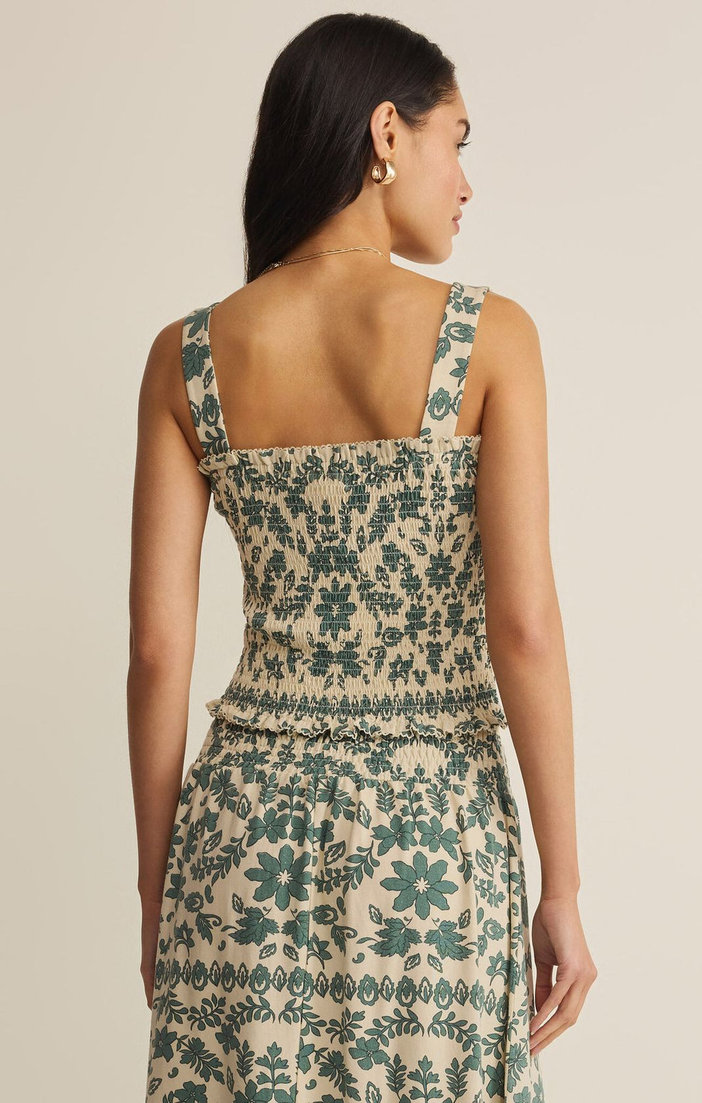 LEYA TERA PAISLEY SMOCKED TOP by Z Supply