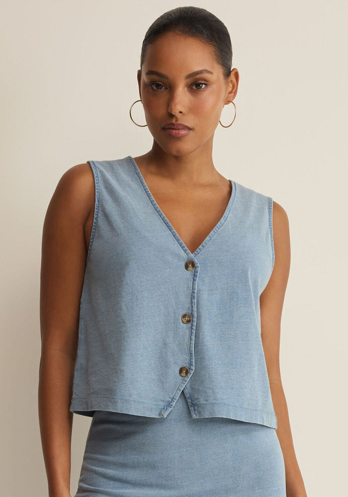 NOELLE JERSEY DENIM TOP by Z Supply