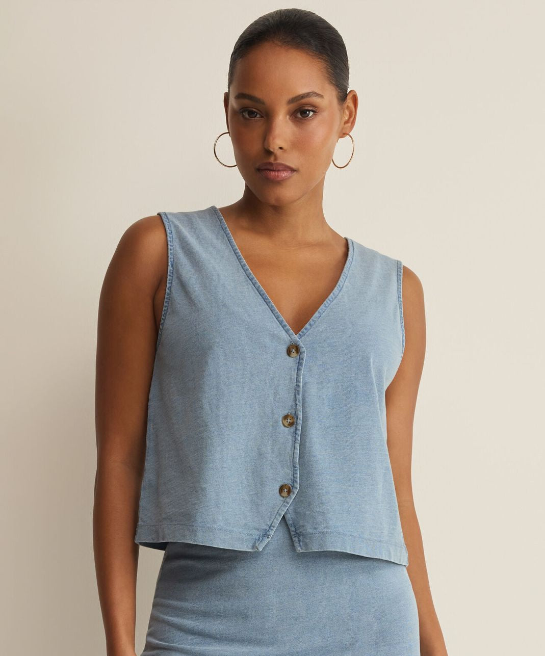NOELLE JERSEY DENIM TOP by Z Supply