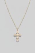 POISED PEARL CROSS NECKLACE by Inspire Designs