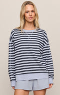EVERYDAY FRENCH TERRY STRIPED CREW BLUE by Z Supply