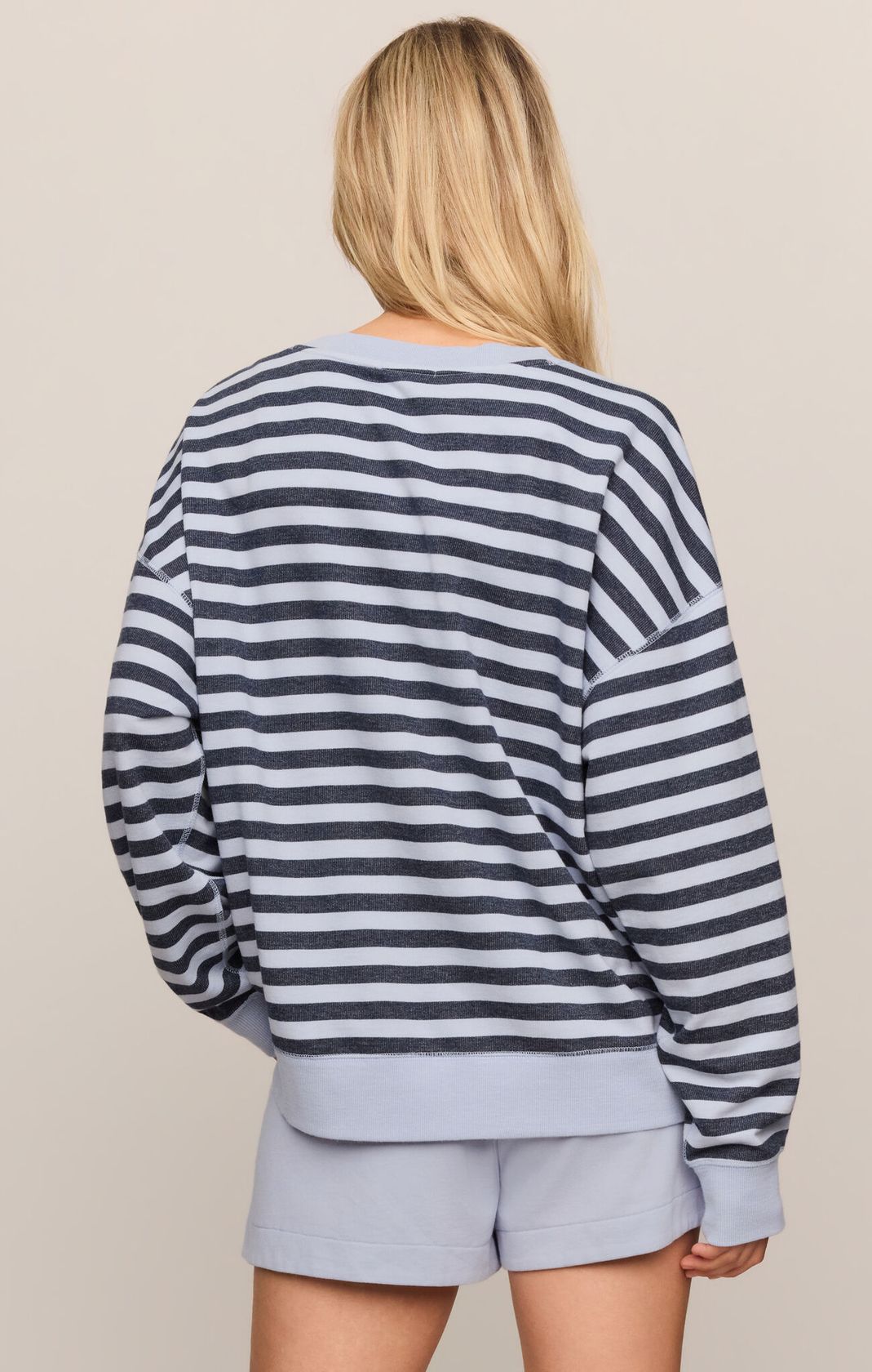 EVERYDAY FRENCH TERRY STRIPED CREW BLUE by Z Supply
