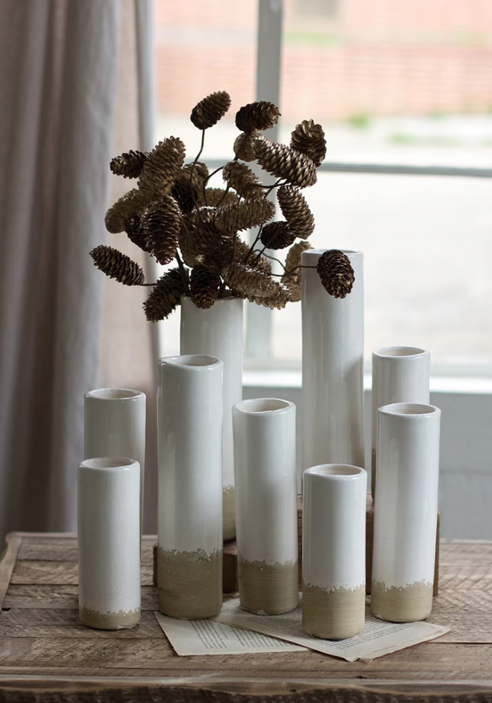 CERAMIC CYLANDER BUD VASES