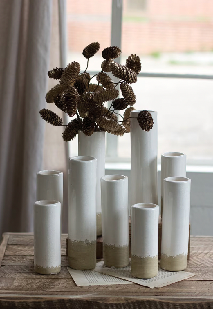 CERAMIC CYLANDER BUD VASES