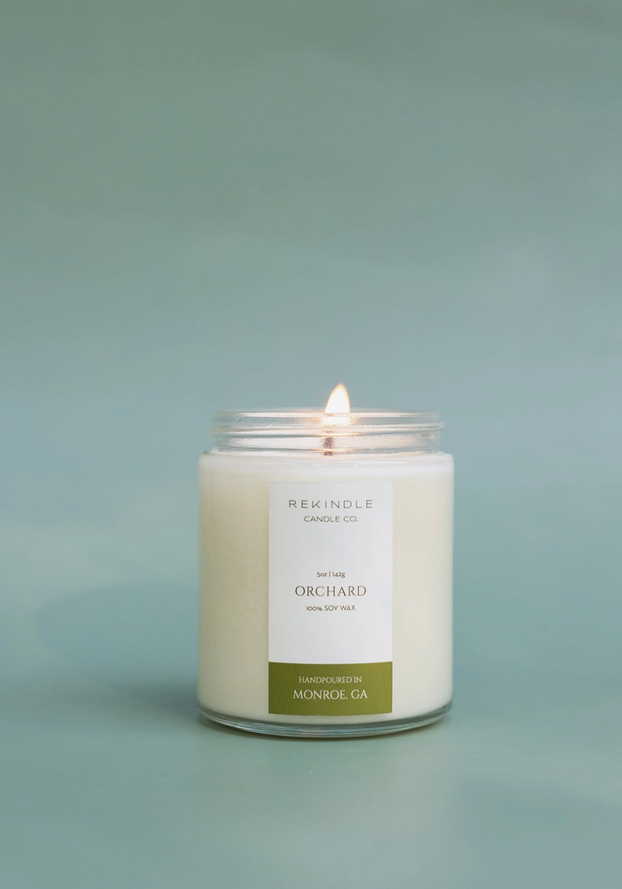 REKINDLE CANDLE CO 5 OZ JAR CANDLE - ORCHARD COTTON