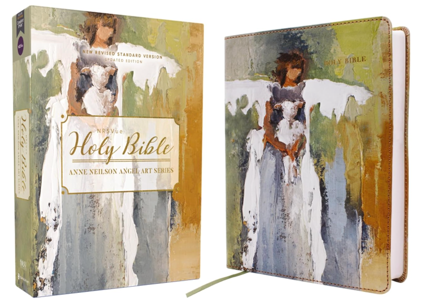 NRSV HOLY BIBLE ANGEL ART GREEN COVER