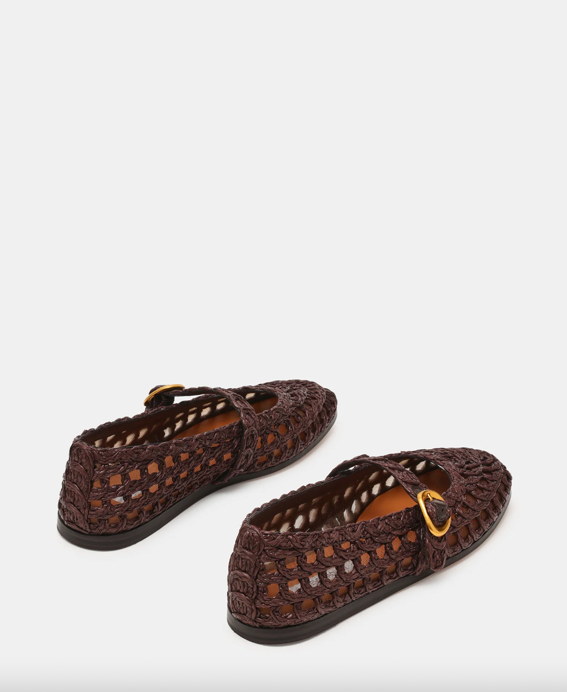 BROWN RAFFIA MELODY FLAT by Steve Madden