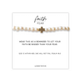 FAITH OVER FEAR WHITE PEARL CROSS BRACELET