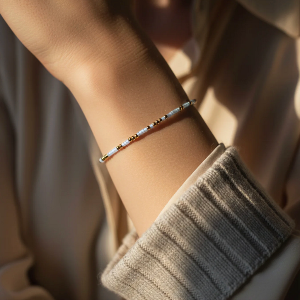 SKY BLUE CONFETTI BANGLE BRACELET