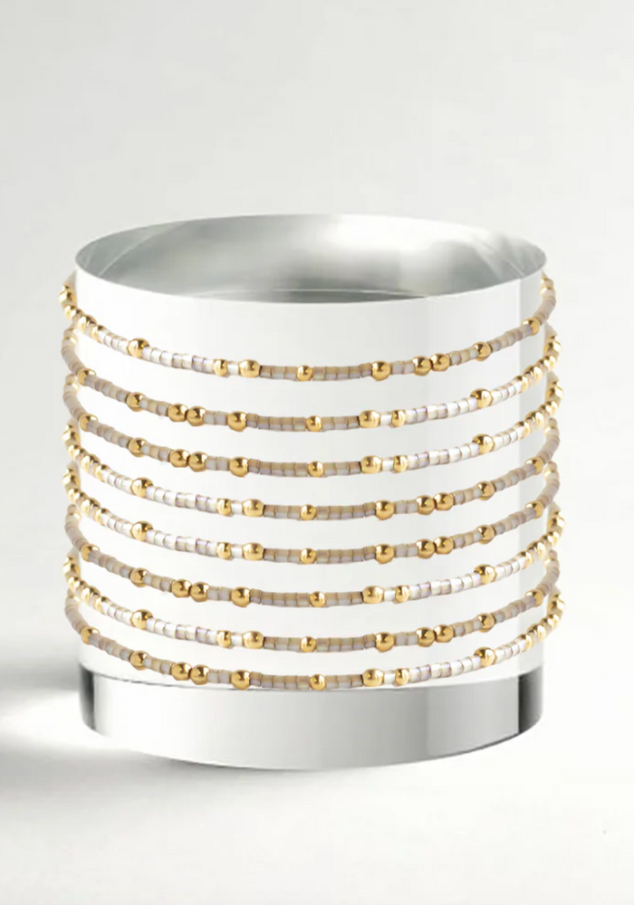 SMOKY QUARTZ CONFETTI BANGLE BRACELET