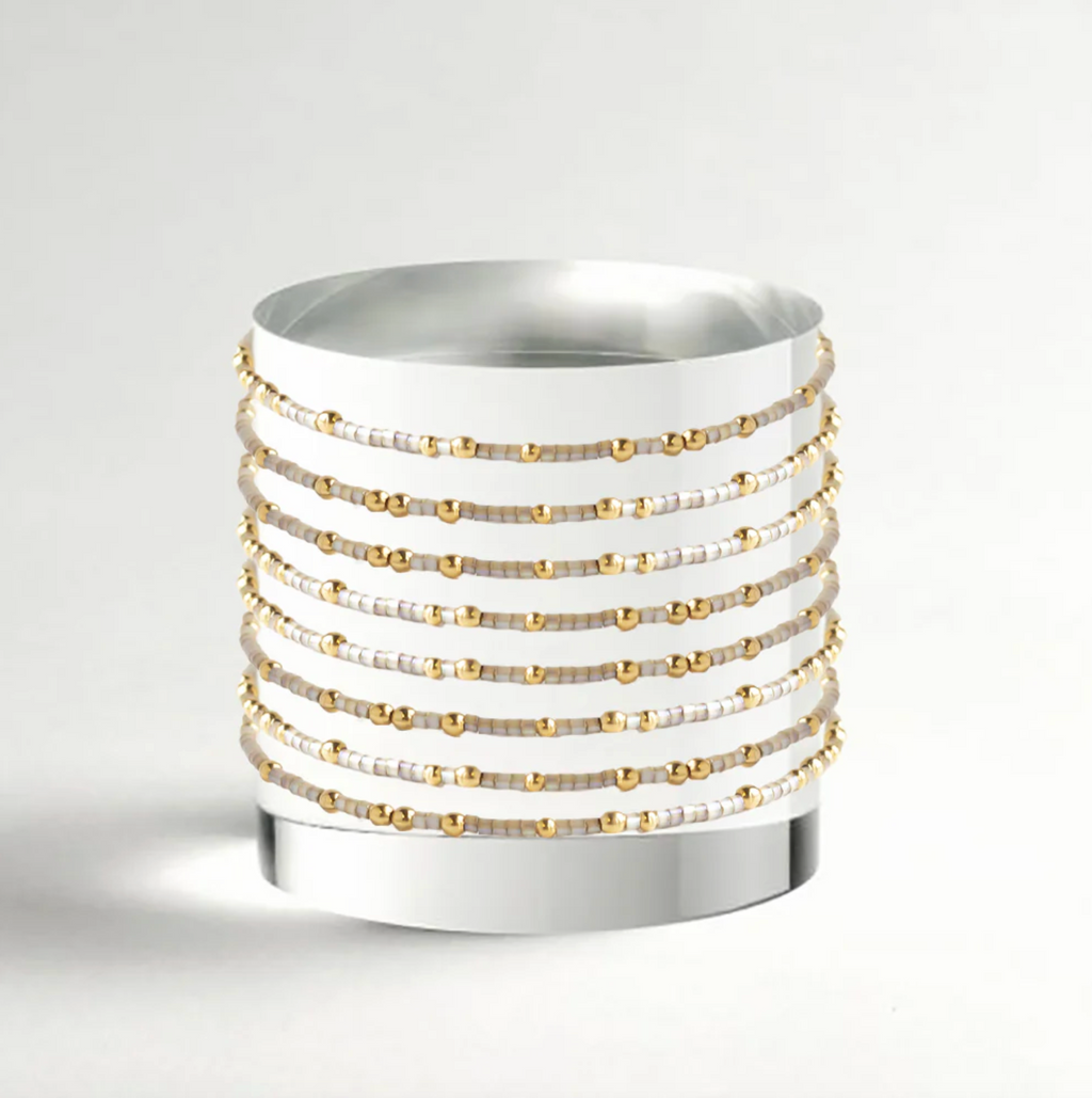SMOKY QUARTZ CONFETTI BANGLE BRACELET