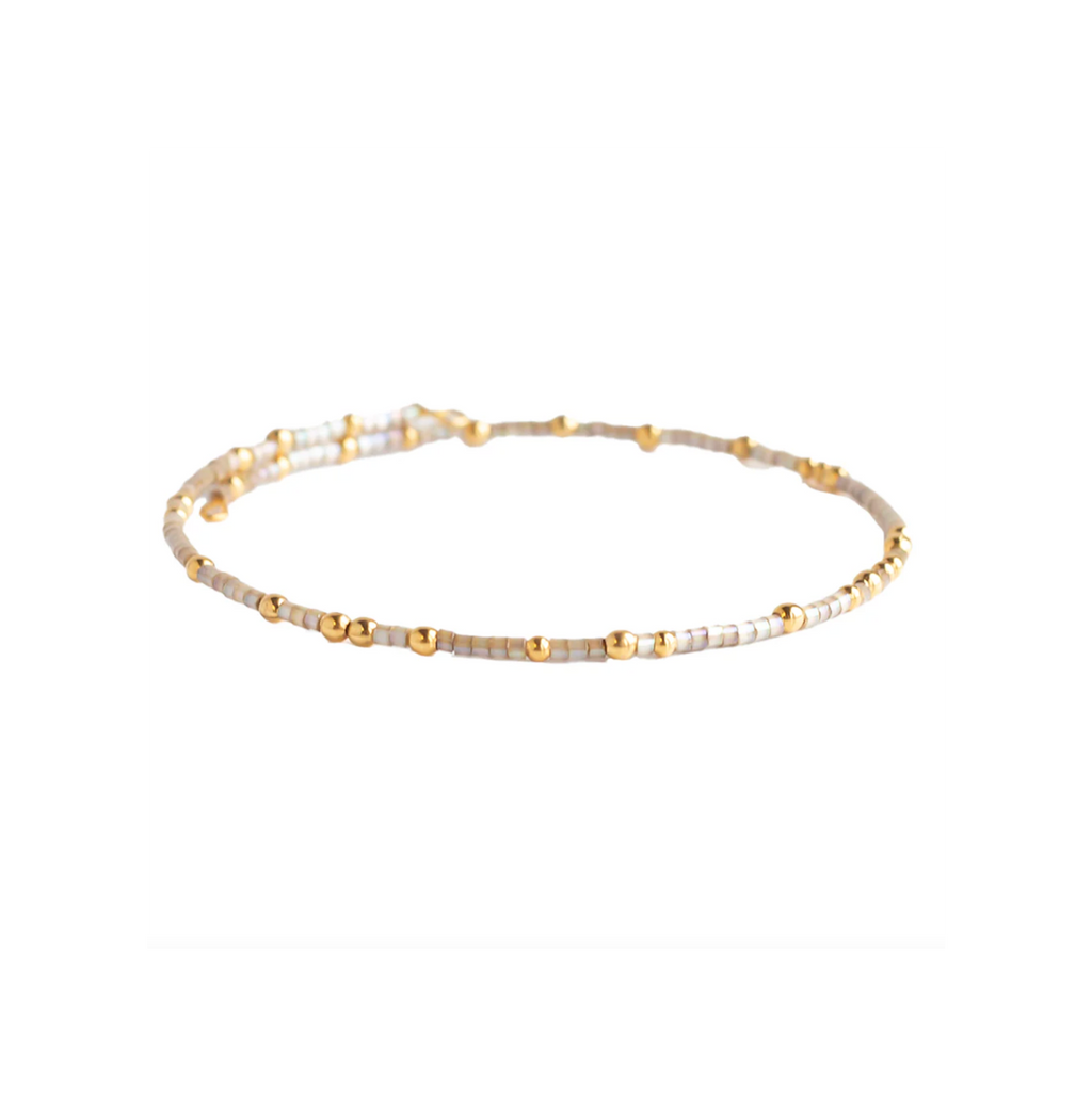 SMOKY QUARTZ CONFETTI BANGLE BRACELET