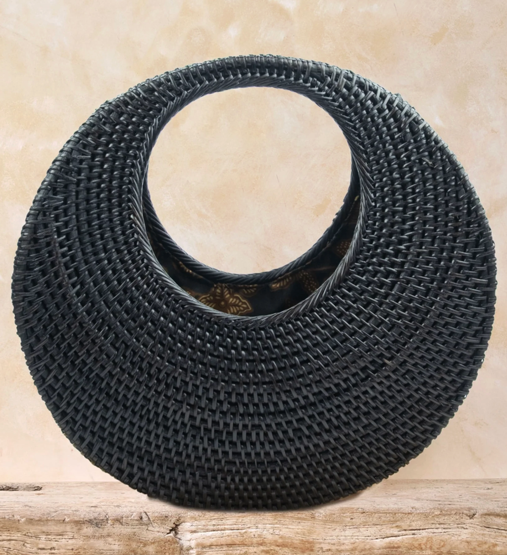 ATA MOON BLACK HANDBAG by Winding Road