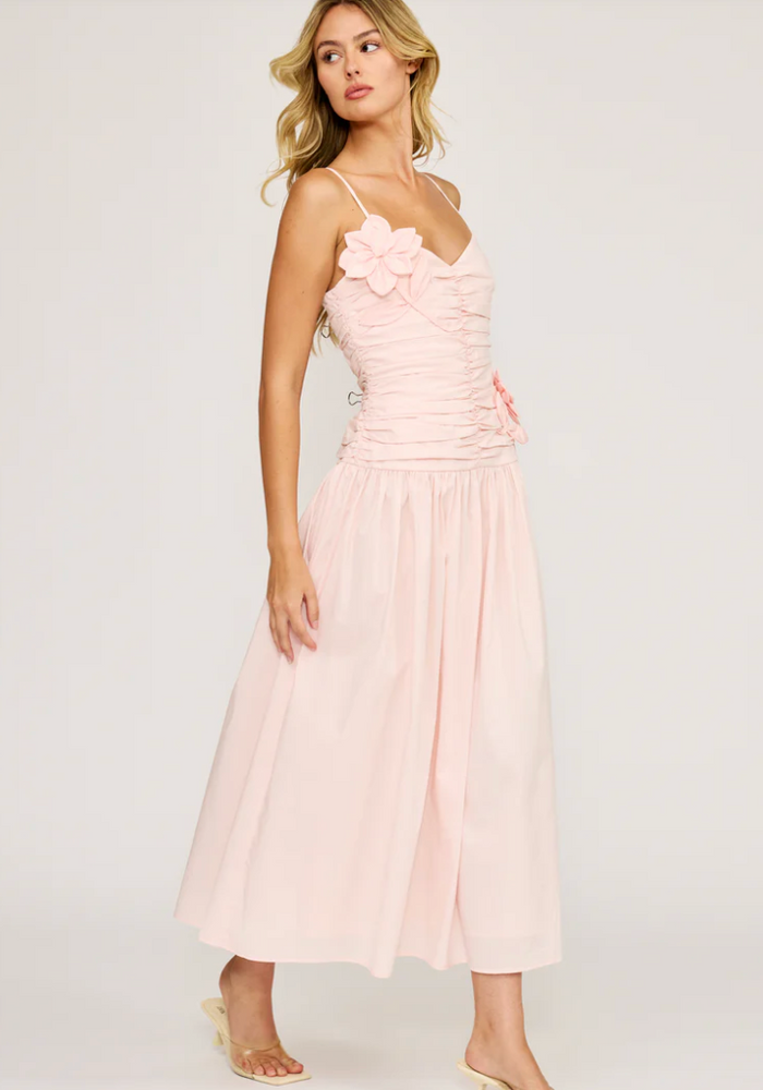 HARLOWE RUCHED MIDI DRESS by Lucy Paris