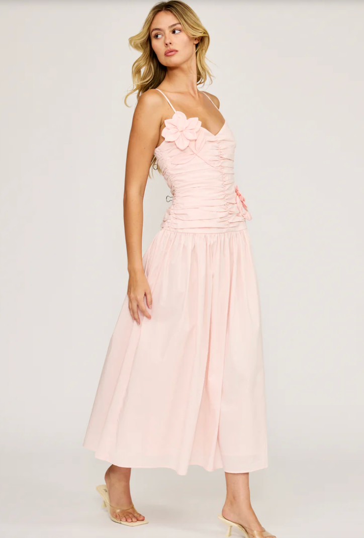 HARLOWE RUCHED MIDI DRESS by Lucy Paris