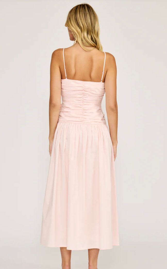 HARLOWE RUCHED MIDI DRESS by Lucy Paris