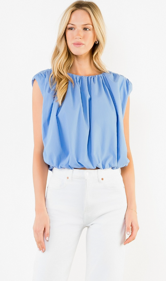 "UNFADING BEAUTY" BLUE TOP
