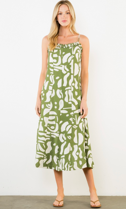 "NARROW ROAD" MIDI DRESS