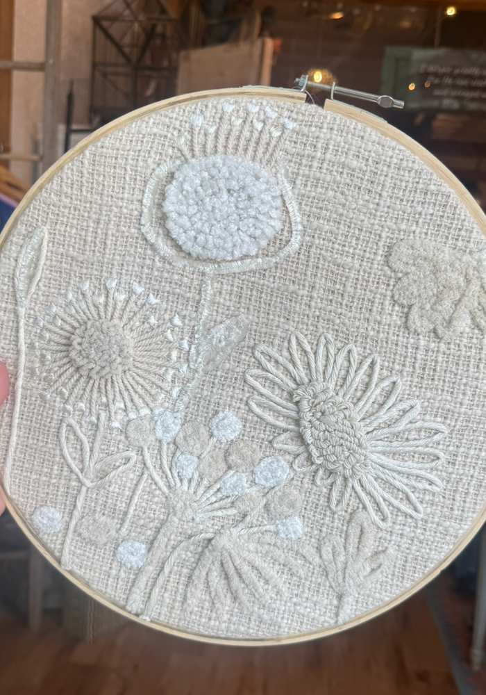 Neutral Floral Hoop Art