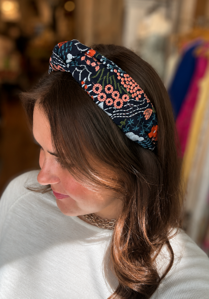Embroidered Floral Headband