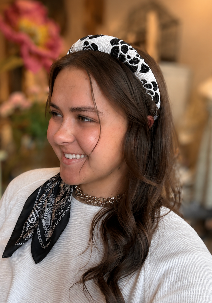 Floral Beaded Headband