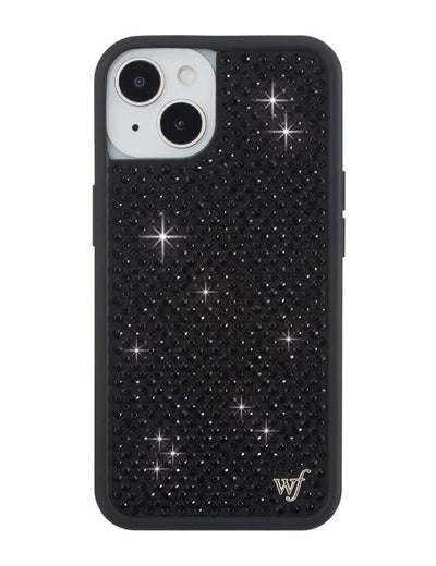 Wildflower iPhone case 13 Rhinestone Black Cute