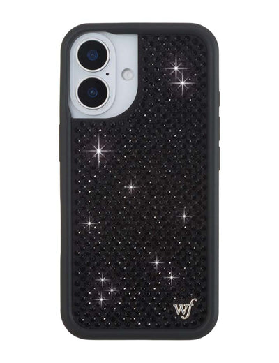 Wildflower iPhone case 16 Rhinestone Black Cute